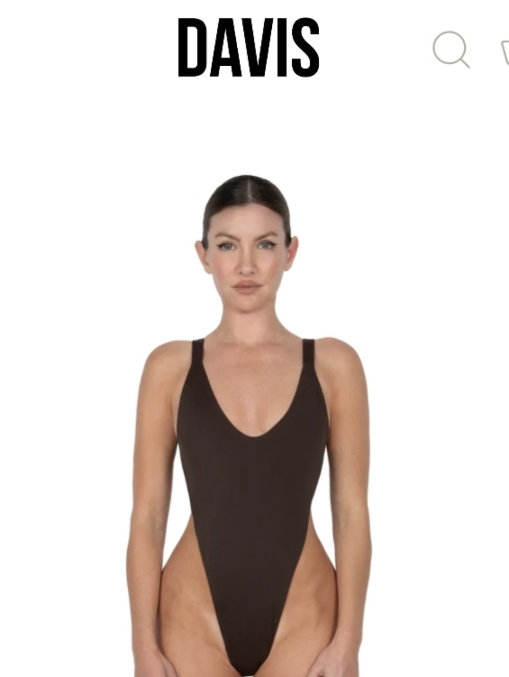 davis swim one piece thong swimsuit chocolate brown size XS/S